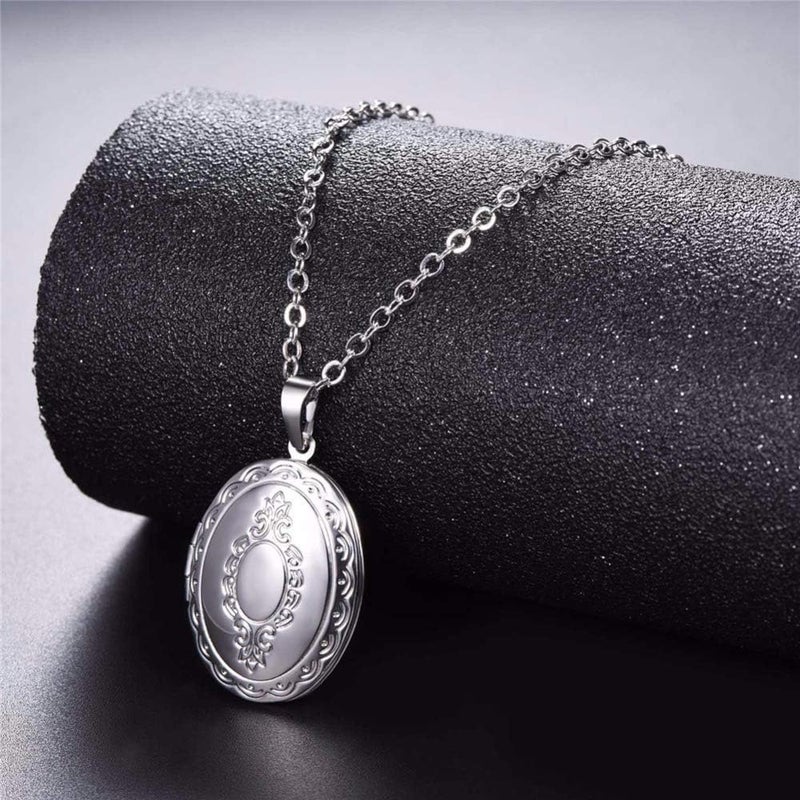 Weenkeey 2 Pcs Locket Necklace that Holds Pictures Stainless Steel Locket Pendant Necklace Memory Photo Pendant Necklace for Women Girls - Image 3